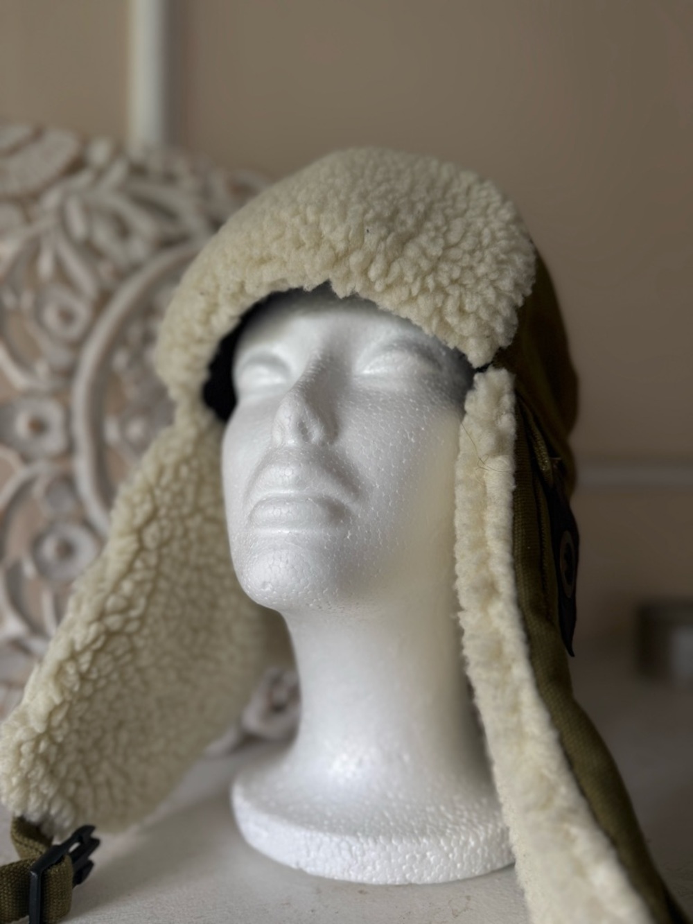 Stetson Trapper Hat Green with Cream Sherpa Trim